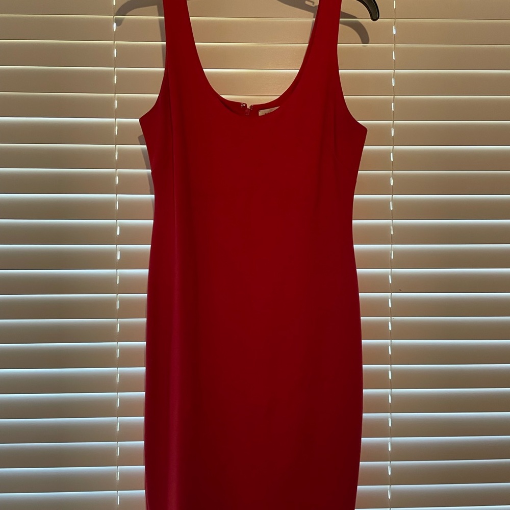 Red fitted dress